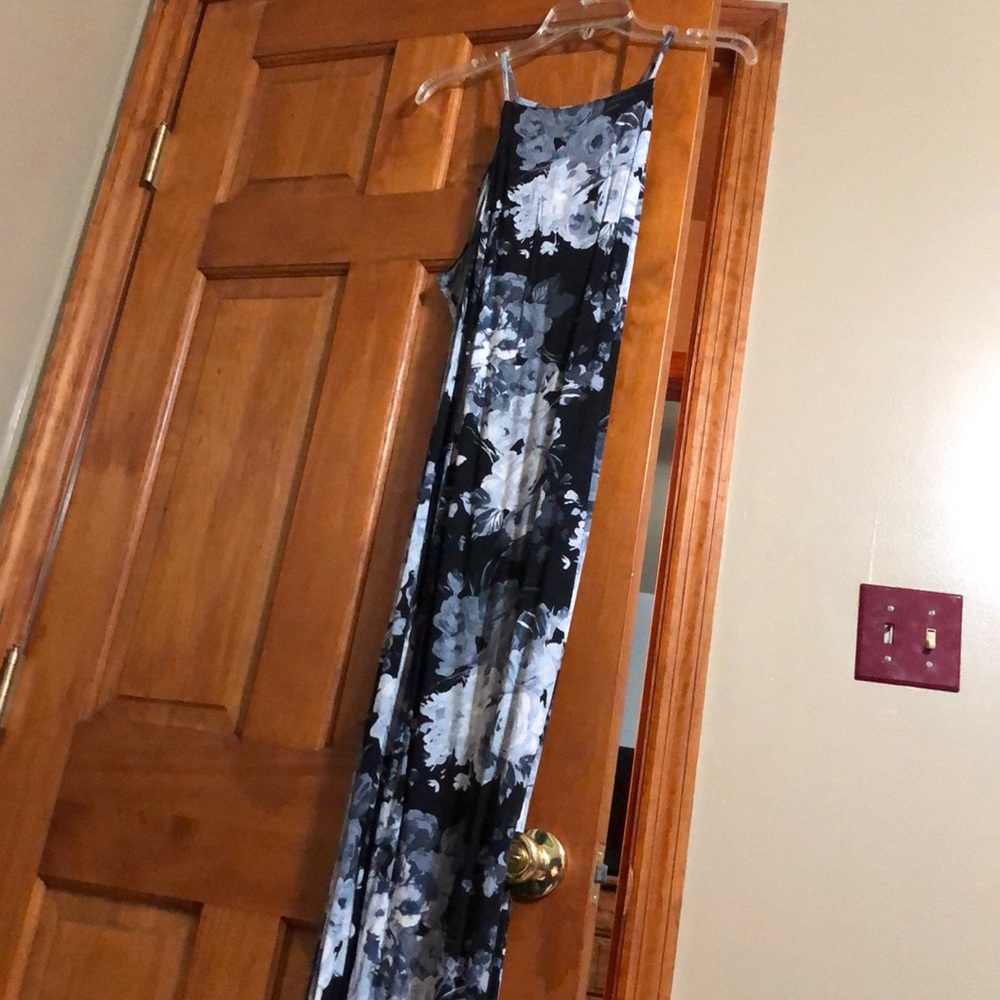 Black and white light floral dress